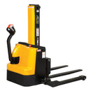 Vestil Steel Narrow Mast Stacker DC Powered 90 In. Raised Height Adjustable Forks and Support Legs 2,500 Lb. Capacity Black / Yellow - SNM-90-AA