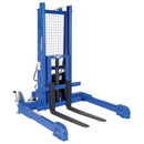 Vestil Steel Pallet Master/Server Stacker 115 Volt AC Powered 50 In. Raised Height 4,000 Lb. Capacity Blue - PMPS-50-AC