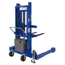 Vestil Steel Pallet Master/Server Stacker 12 Volt DC Powered 50 In. Raised Height 4,000 Lb. Capacity Blue - PMPS-50-DC