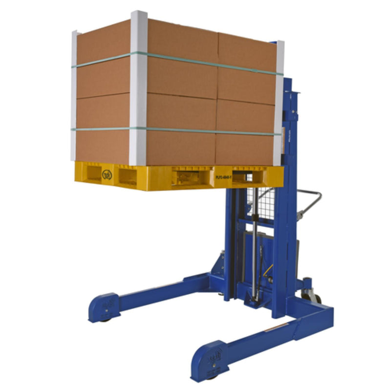 Vestil Steel Pallet Master/Server Stacker 12 Volt DC Powered 50 In. Raised Height 4,000 Lb. Capacity Blue - PMPS-50-DC