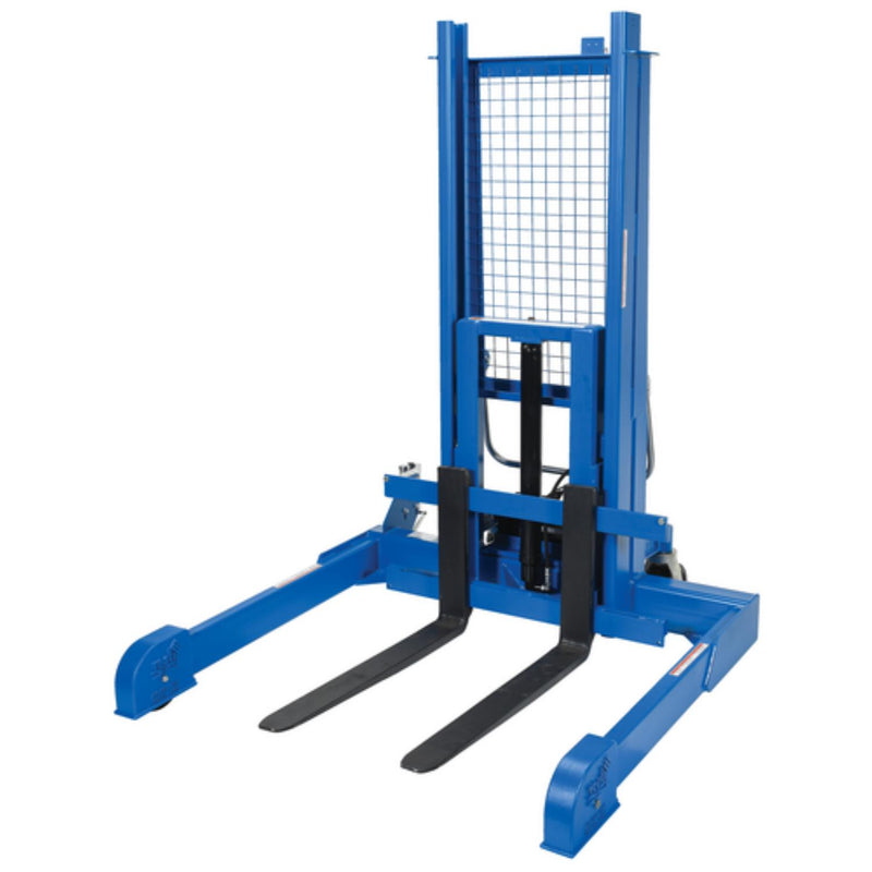 Vestil Steel Pallet Master/Server Stacker Reciprocating Air/Oil Powered 50 In. Raised Height 4,000 Lb. Capacity Blue - PMPS-50-AIR