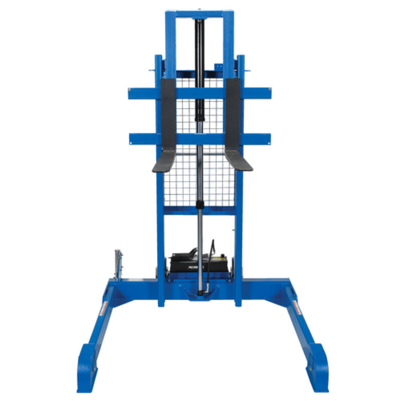 Vestil Steel Pallet Master/Server Stacker Reciprocating Air/Oil Powered 50 In. Raised Height 4,000 Lb. Capacity Blue - PMPS-50-AIR