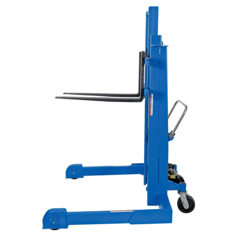 Vestil Steel Pallet Master/Server Stacker Reciprocating Air/Oil Powered 50 In. Raised Height 4,000 Lb. Capacity Blue - PMPS-50-AIR