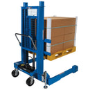 Vestil Steel Pallet Master/Server Stacker Reciprocating Air/Oil Powered 50 In. Raised Height 4,000 Lb. Capacity Blue - PMPS-50-AIR