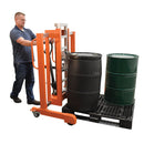 Vestil Steel Pallet Straddling Drum Truck Fits Drums 13 To 55 Gallon 700 Lb. Capacity Orange - PSDT-ADP-2136