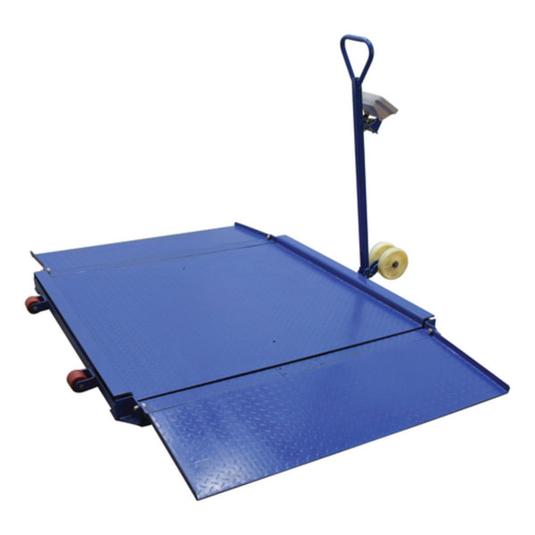 Vestil Steel Portable Diamond Plate Scale 98 In. x 71 In. x 2 In. 3,000 Lb. Capacity Blue - VPFS-3C