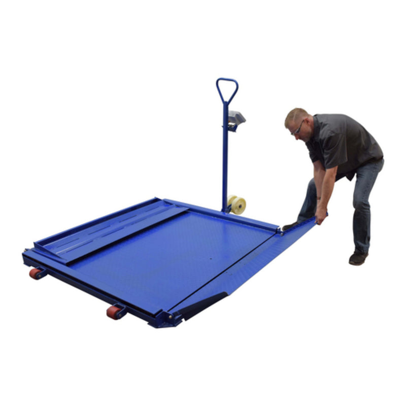 Vestil Steel Portable Diamond Plate Scale 98 In. x 71 In. x 2 In. 3,000 Lb. Capacity Blue - VPFS-3C