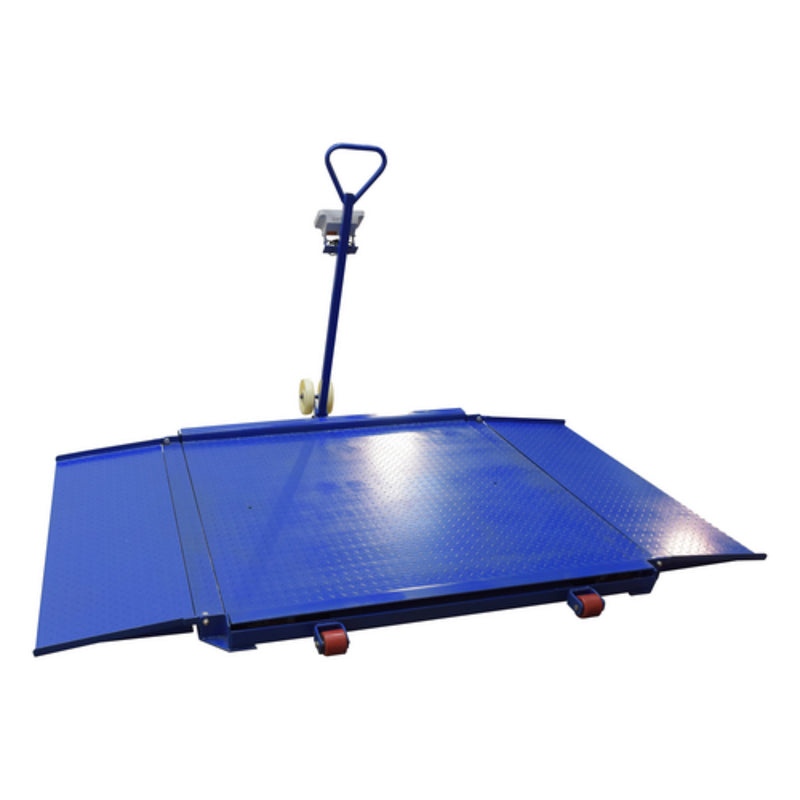 Vestil Steel Portable Diamond Plate Scale 98 In. x 71 In. x 2 In. 3,000 Lb. Capacity Blue - VPFS-3C