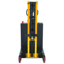 Vestil Steel Powered Drive Powered Lift Counter Balanced Drum Stacker 24V 57 In. x 26 In. x 58 In. 700 Lb. Capacity Yellow - DRLT-CB-54-PDPL