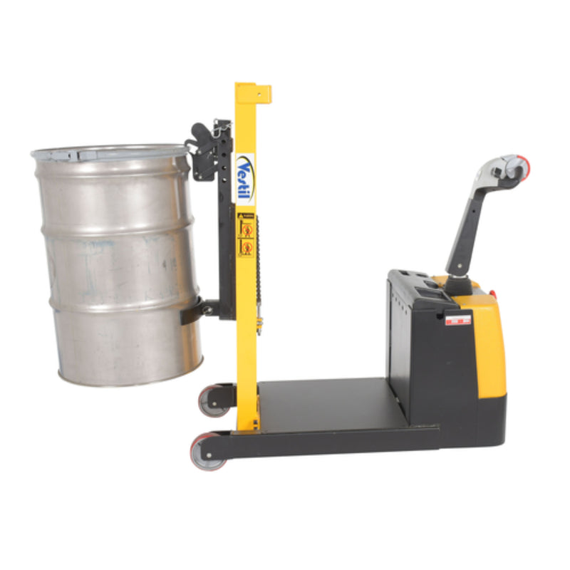 Vestil Steel Powered Drive Powered Lift Counter Balanced Drum Stacker 24V 57 In. x 26 In. x 58 In. 700 Lb. Capacity Yellow - DRLT-CB-54-PDPL