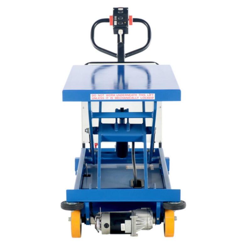 Vestil Steel Powered Drive and Lift Hydraulic Scissor Cart 40 In. x 24 In. 1500 Lb. Capacity Blue - CART-1500-DC-CTD
