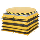 Vestil Steel Powered Lift Table With Manual Rotation And Vinyl Field Installed Accordion Skirt 4,000 Lb. Capacity Blue/Yellow - HST-40-ST-ACC-4-CI