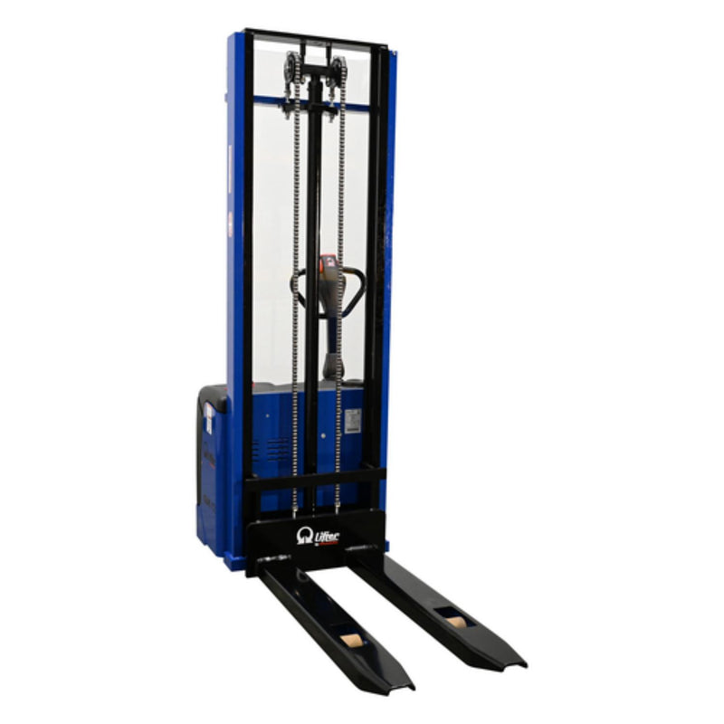 Vestil Steel Pramac 12 Volt Battery Powered Fixed Fork Stacker 72 In. x 33-1/2 In. x 88-3/4 In. 2500 Lb. Capacity Blue - PMC-S-FF-137