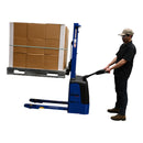 Vestil Steel Pramac DC Powered Narrow Mast Stacker Fixed Forks 67 In. x 31 In. x 73-1/2 In. 2200 Lb. Capacity Blue / Black - PMC-SNM-FF-62