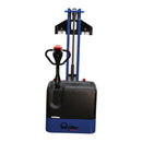 Vestil Steel Pramac DC Powered Narrow Mast Stacker Fixed Forks 67 In. x 31 In. x 73-1/2 In. 2200 Lb. Capacity Blue / Black - PMC-SNM-FF-62