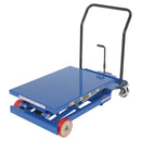 Vestil Steel Premium Double Scissor Cart with Foot Release 23-1/4 In. x 33 In. 600 Lb. Capacity Blue - CART-600-D-FR