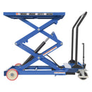 Vestil Steel Premium Double Scissor Cart with Foot Release 23-1/4 In. x 33 In. 600 Lb. Capacity Blue - CART-600-D-FR