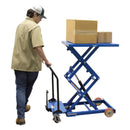 Vestil Steel Premium Double Scissor Cart with Foot Release 23-1/4 In. x 33 In. 600 Lb. Capacity Blue - CART-600-D-FR