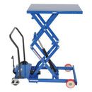 Vestil Steel Premium Double Scissor Cart with Foot Release 23-1/4 In. x 33 In. 600 Lb. Capacity Blue - CART-600-D-FR