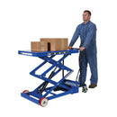 Vestil Steel Premium Double Scissor Lift Cart with Foot Release 24 In. x 40-1/2 In. 1000 Lb. Capacity Blue - CART-1000-D-FR