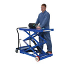 Vestil Steel Premium Double Scissor Lift Cart with Foot Release 24 In. x 40-1/2 In. 1000 Lb. Capacity Blue - CART-1000-D-FR