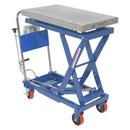 Vestil Steel Scissor Cart with Scale 19-1/2 In. x 32 In. 1000 Lb. Capacity Blue/Silver - CART-1000-SCL