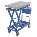 Vestil Steel Scissor Cart with Scale 19-1/2 In. x 32 In. 1000 Lb. Capacity Blue/Silver - CART-1000-SCL