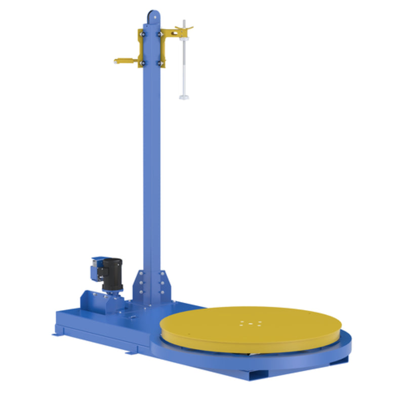 Vestil Steel Semi-Automatic Stretch Wrap Machine 54 In. Turntable Diameter 5,000 Lb. Capacity Blue / Yellow - SWA-54