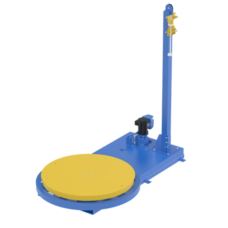 Vestil Steel Semi-Automatic Stretch Wrap Machine 54 In. Turntable Diameter 5,000 Lb. Capacity Blue / Yellow - SWA-54