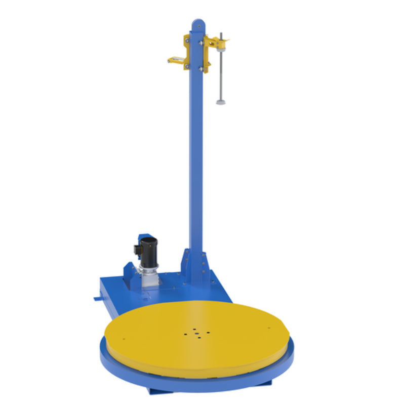 Vestil Steel Semi-Automatic Stretch Wrap Machine 60 In. Turntable Diameter 5,000 Lb. Capacity Blue / Yellow - SWA-60