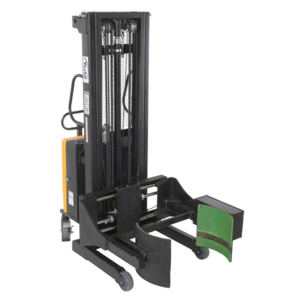 Vestil Steel Semi Electric Drum Gripper/Rotator Stacker Accepts 16, 30, & 55 Gallon Steel Drums Black / Yellow - SL-118-PDGR