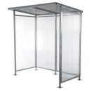 Vestil Steel Smoking Shelter Bus Stop 3-4 Person Capacity Silver - SSH-7939-80