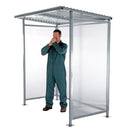 Vestil Steel Smoking Shelter Bus Stop 3-4 Person Capacity Silver - SSH-7939-80