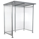 Vestil Steel Smoking Shelter Bus Stop 3-4 Person Capacity Silver - SSH-7939-80