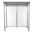 Vestil Steel Smoking Shelter Bus Stop 3-4 Person Capacity Silver - SSH-7939-80