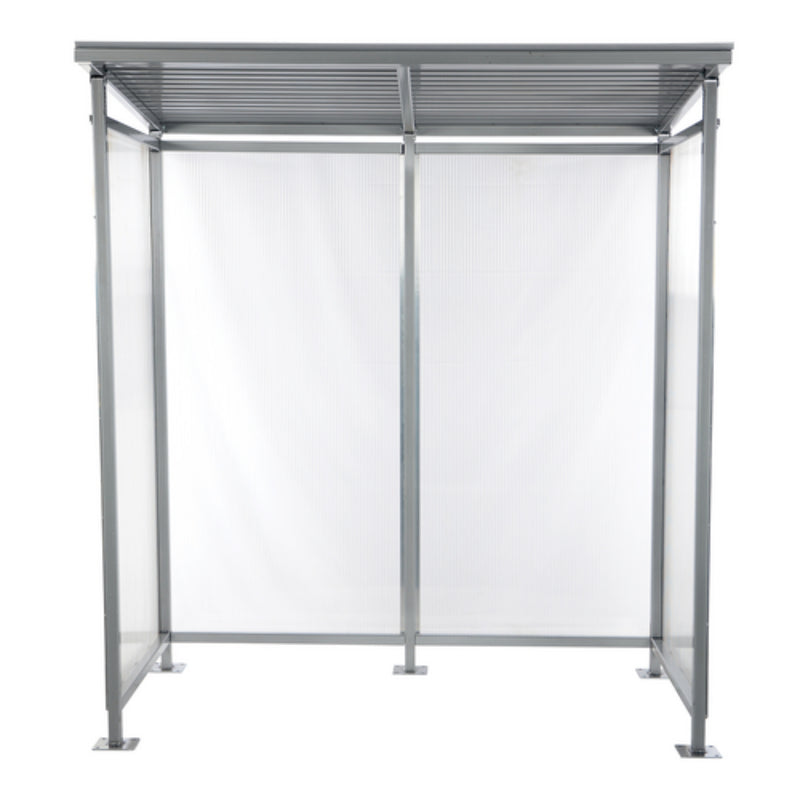 Vestil Steel Smoking Shelter Bus Stop 3-4 Person Capacity Silver - SSH-7939-80