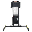 Vestil Steel Stacker with Adjustable DC Powered Winch 770 Lb. Capacity Black / Yellow - VWS-770-AA-DC