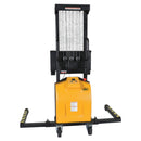 Vestil Steel Stacker with Adjustable DC Powered Winch 770 Lb. Capacity Black / Yellow - VWS-770-AA-DC