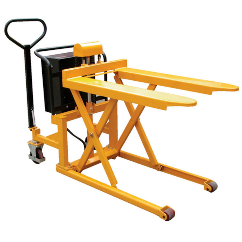 Vestil Steel Tote-A-Load DC Powered Fork Size 21 In. x 43 In. 2,200 Lb. Capacity Yellow - TAL-220-DC