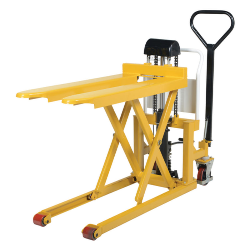 Vestil Steel Tote-A-Load Ergonomic Foot Pump Hydraulic Power Fork Size 21 In. x 43 In. 2,200 Lb. Capacity Yellow - TAL-220-HD