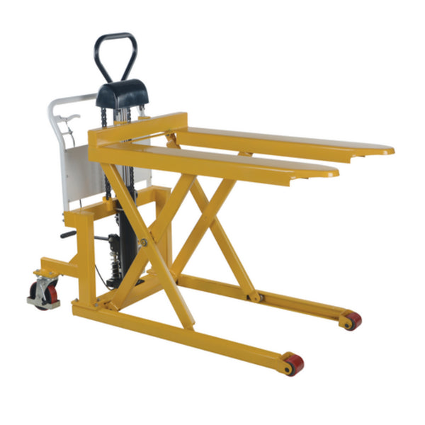 Vestil Steel Tote-A-Load Ergonomic Foot Pump Hydraulic Power Fork Size 27 In. x 43 In. 2,200 Lb. Capacity Yellow - TAL-260-HD