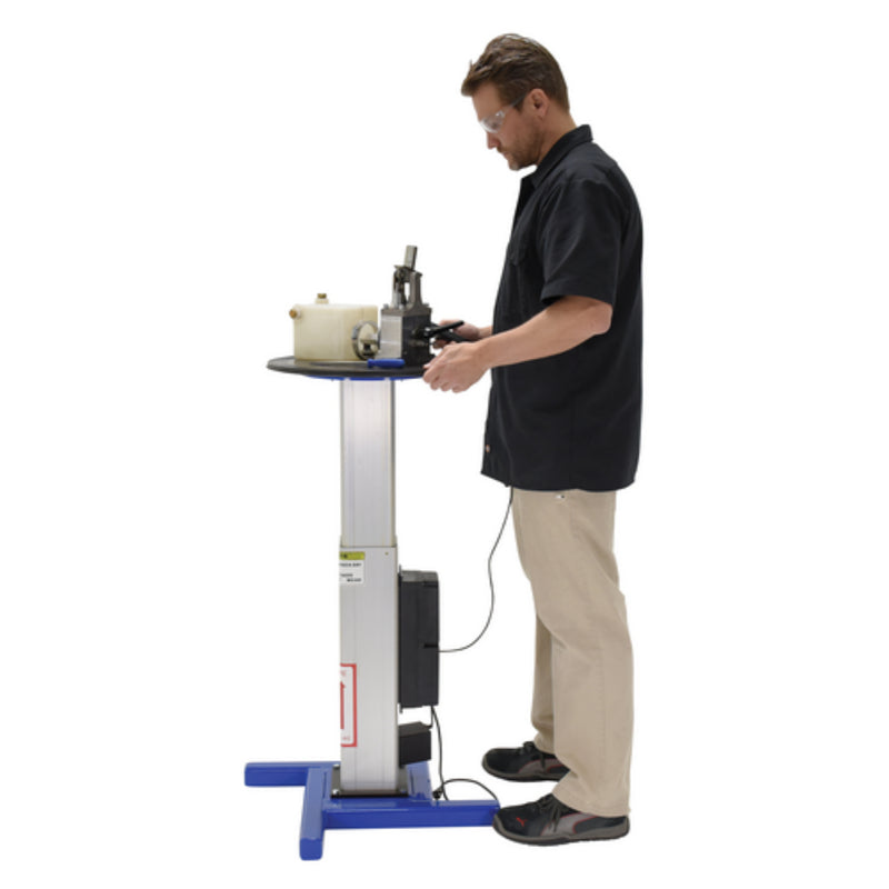 Vestil Steel Turntable 18 In. Diameter DC Powered 27-43 In. Height Adjustment 24V 750 Lb. Capacity Blue - TT-18-LA