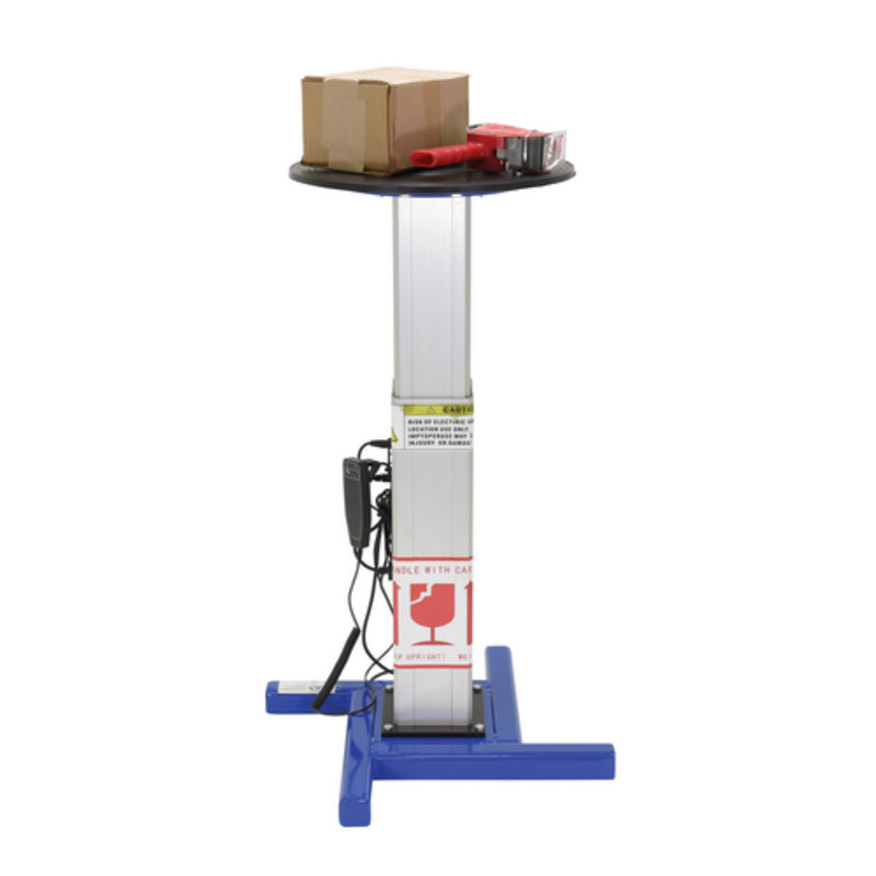 Vestil Steel Turntable 18 In. Diameter DC Powered 27-43 In. Height Adjustment 24V 750 Lb. Capacity Blue - TT-18-LA