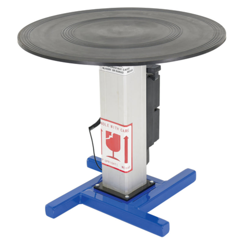 Vestil Steel Turntable 30 In. Diameter DC Powered 28-43 In. Height Adjustment 24V 750 Lb. Capacity Blue - TT-N-30-LA
