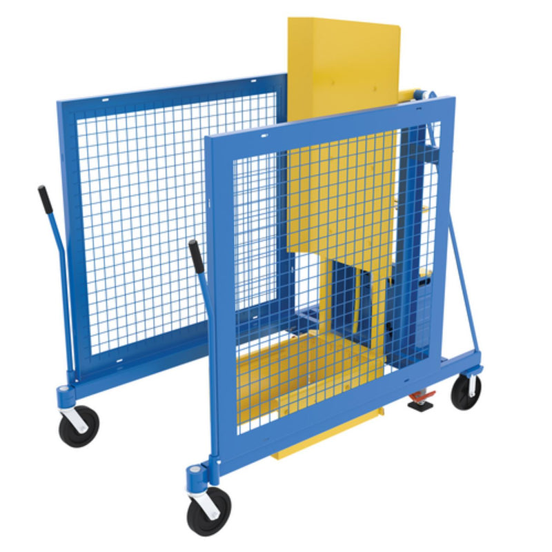 Vestil Steel Universal AC Powered Trash Can Dumper 48 In. Maximum Dump Height Blue / Yellow - TCD-U-48-AC