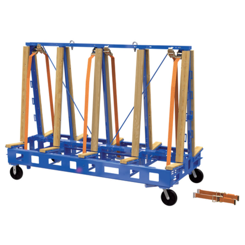 Vestil Steel/Wood Slab Transport Rack with Casters 97 In. x 64 In. 4,000 Lb. Capacity Blue - STR-M-9764-4-CK1