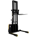 Vestil Steel Adjustable Double Mast Stacker 62 In. Raised Height 3,000 Lb. Capacity Black / Yellow - S3-62-AA