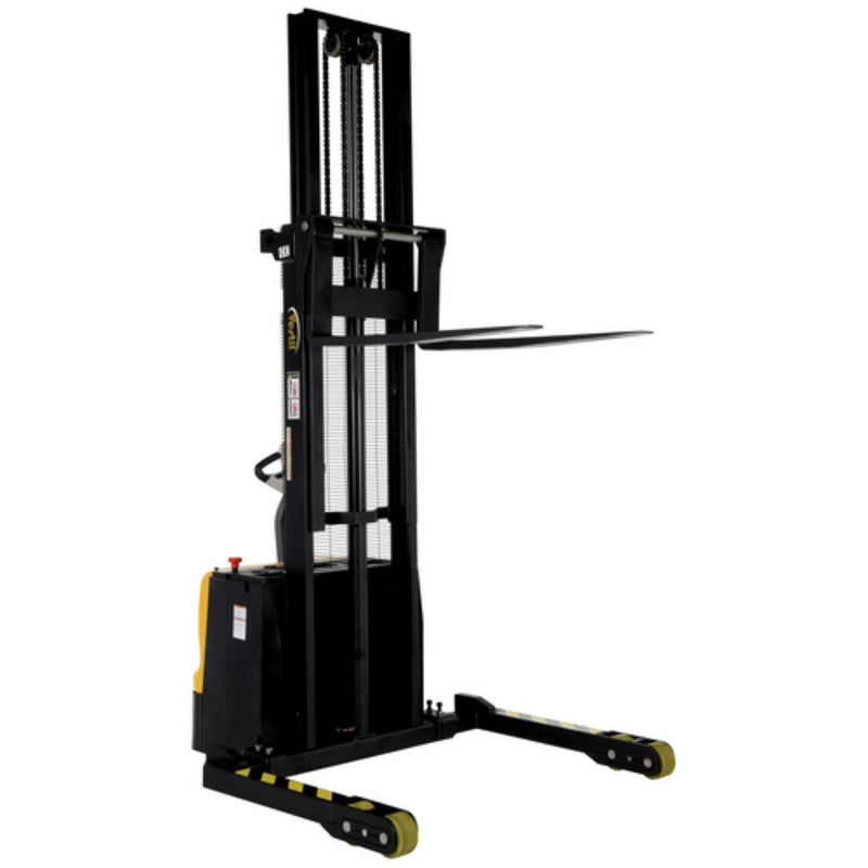 Vestil Steel Adjustable Double Mast Stacker 62 In. Raised Height 3,000 Lb. Capacity Black / Yellow - S3-62-AA