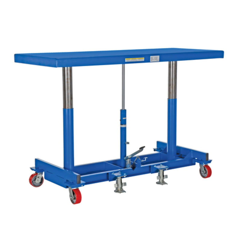 Vestil Steel Ergonomic Long Deck Cart 30 In. x 72-1/4 In. x 31 In. 4,000 Lb. Capacity Blue - LDLT-3072-4