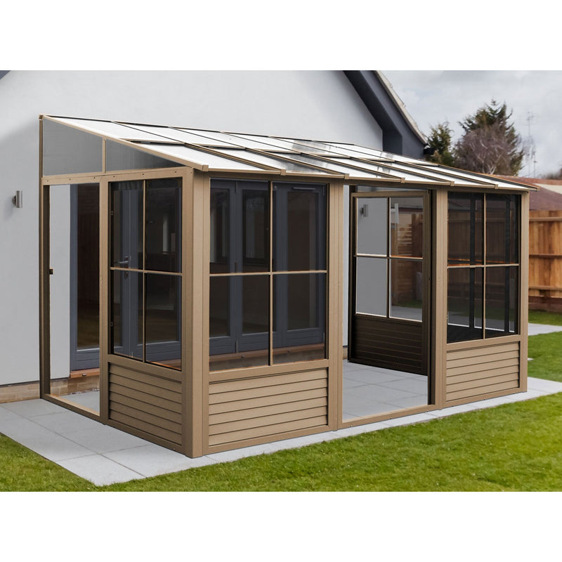 Gazebo Penguin Wall Mounted Florence Solarium with Polycarbonate Roof Add a Room 8'x16' - W1608 - Serenity Provision